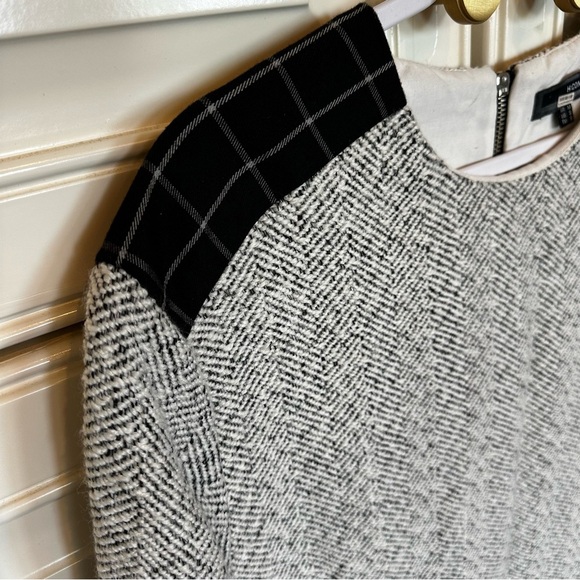 H:Connect Tweed Herringbone Plaid Boucle Women’s Mini Dress Preppy Winter Size S - Picture 5 of 9